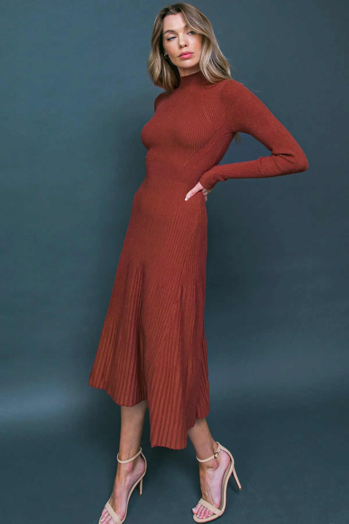 STOLEN KISSES SWEATER MIDI DRESS