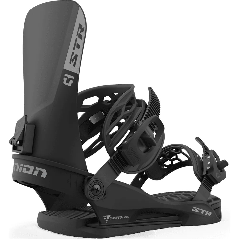 STR Snowboard Bindings Black - 2024