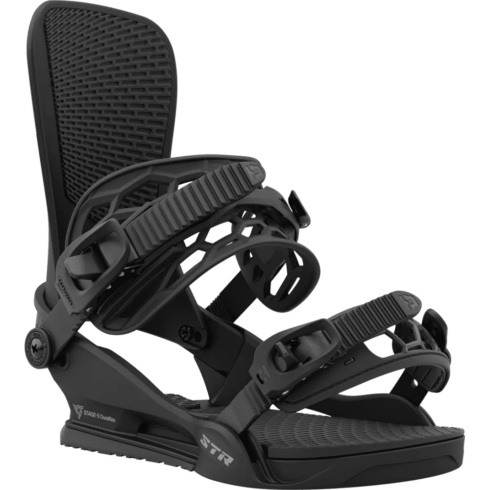 STR Snowboard Bindings Black - 2024