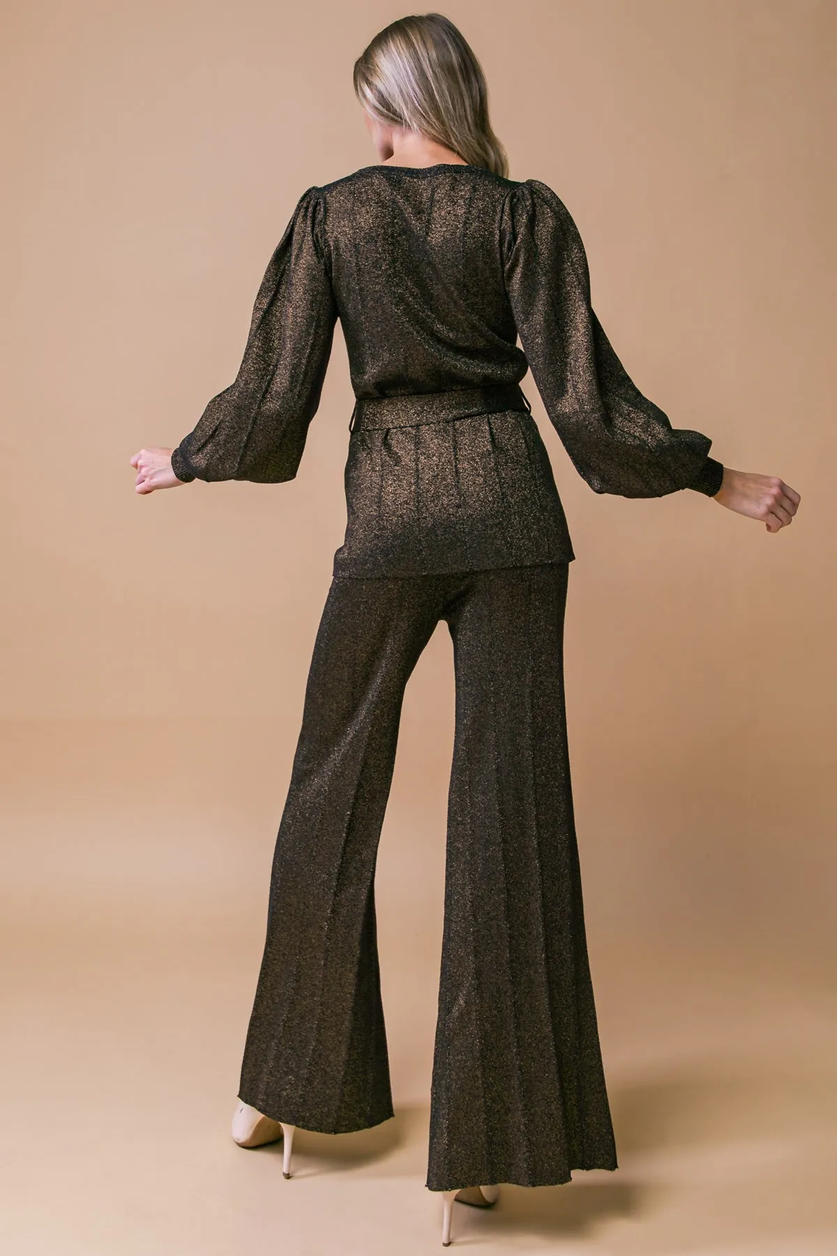 STUNNING STANCE METALLIC SWEATER TUNIN AND PANT SET