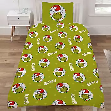 The Grinch Fleece Single Duvet Cover Set | Kaleidoscope