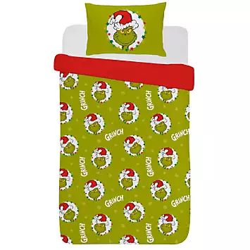 The Grinch Fleece Single Duvet Cover Set | Kaleidoscope