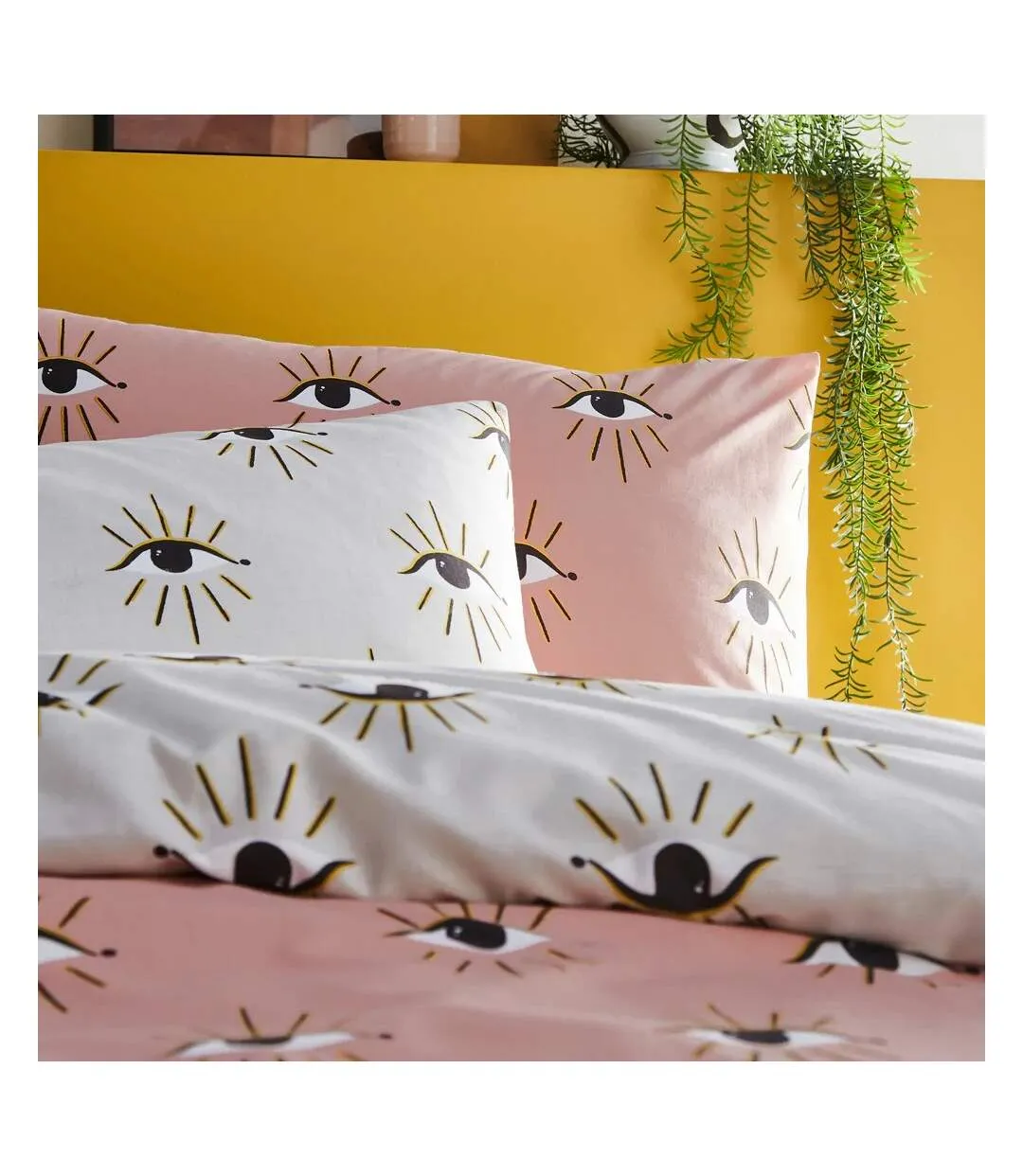 Theia eyes duvet cover set blush Furn