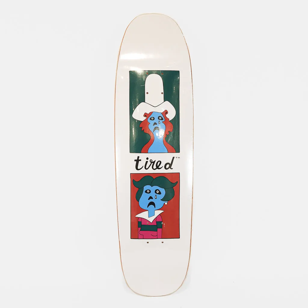 Tired Skateboards - 8.625” Donny Shape Sad Faces Skateboard Deck