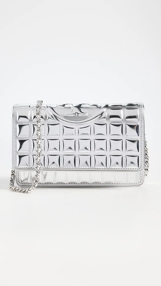 Tory Burch   Fleming Soft Metallic Quilt Chain Wallet Bag 