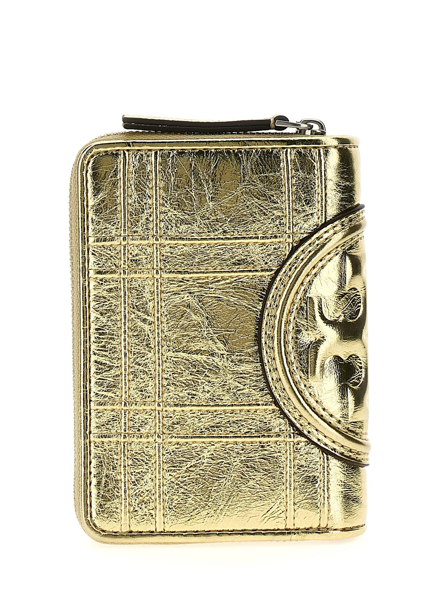 Tory Burch    Tory Burch 'Fleming Soft Metallic Square Quilt' Wallet