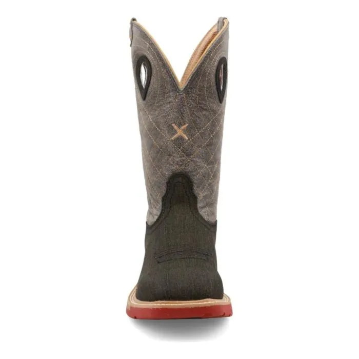 Twisted X Men's 12"" Western Work Boot Charcoal & Grey