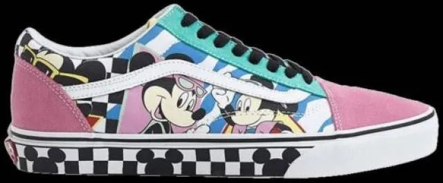 Vans x Disney Old Skool 80s Mickey Pink Teal Checkerboar...