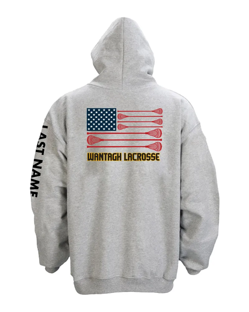 Wantagh Lacrosse Patriot Flag  Hoodie