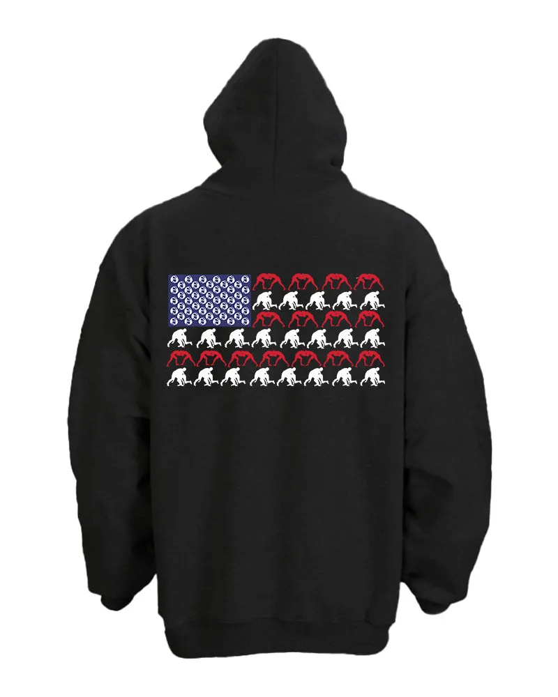 Wantagh Youth Wrestling Flag Wrestling Hoodie