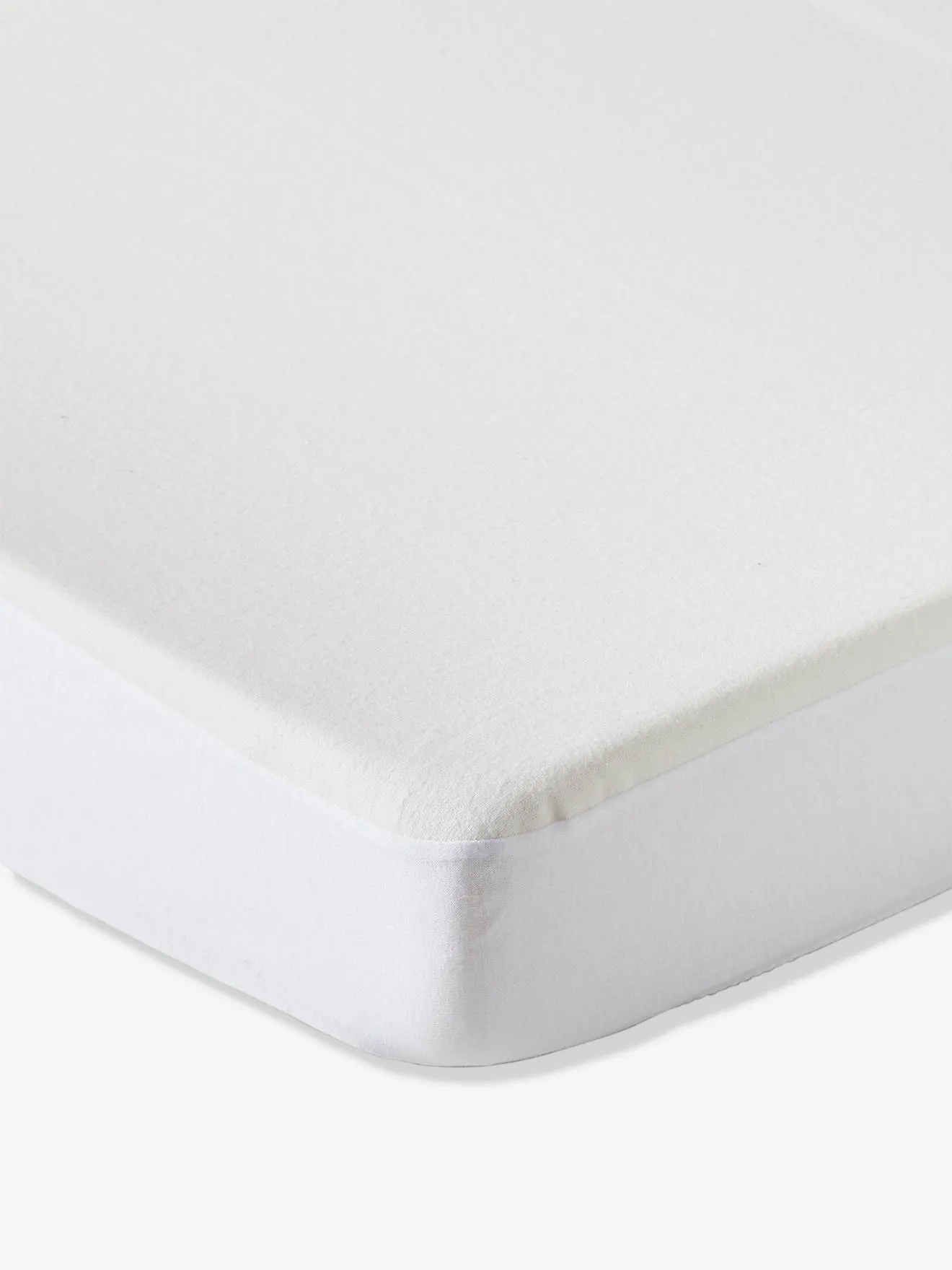 Waterproof Mattress Protector in Fleece, Organic Collection - white