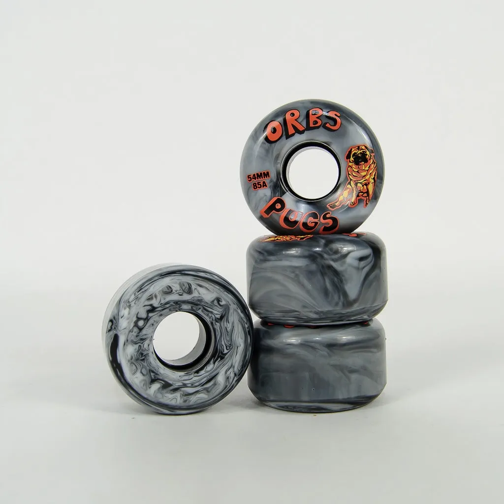 Welcome Skateboards - 54mm (85A) Orbs Pug Soft Wheels - Black / White