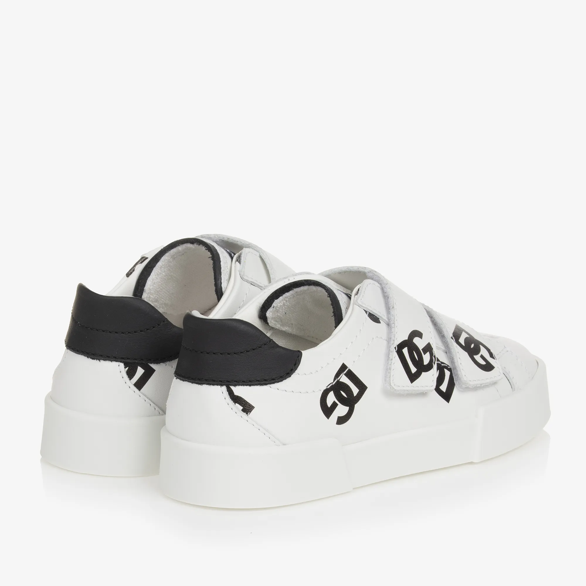 White Leather Portofino DG Trainers