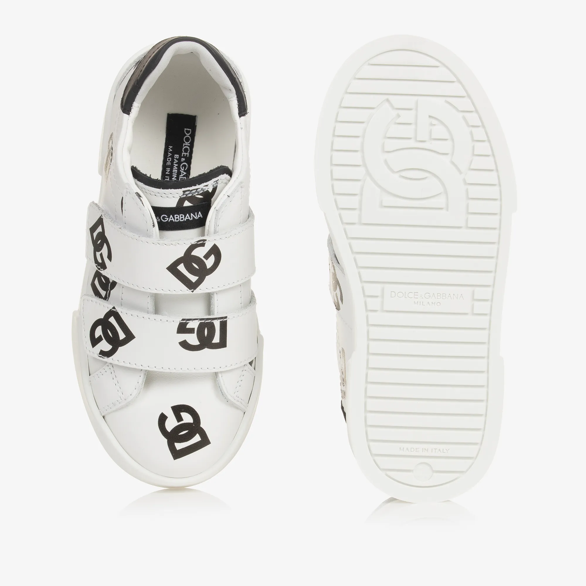 White Leather Portofino DG Trainers