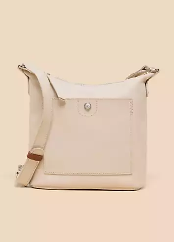 White Mini Fern Leather Crossbody Bag by White Stuff | Look Again