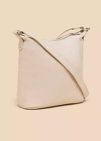 White Mini Fern Leather Crossbody Bag by White Stuff | Look Again