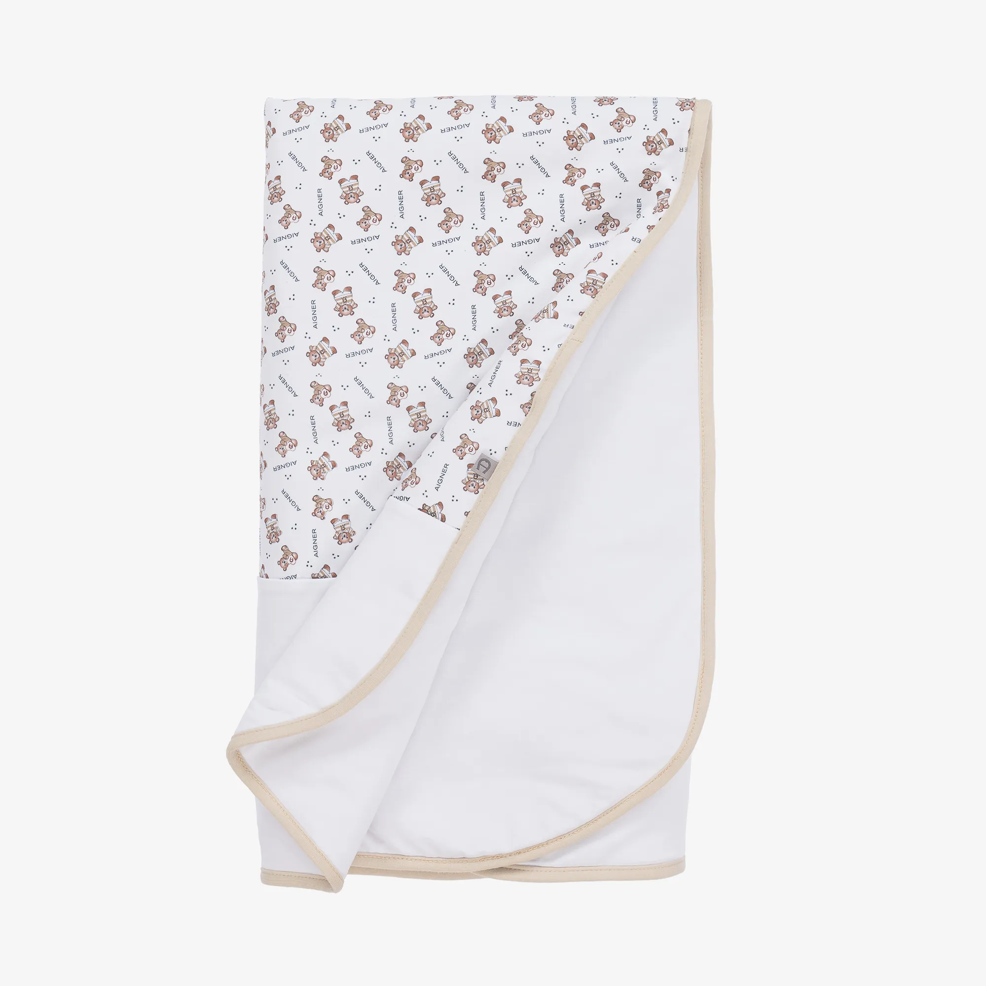 White Pima Cotton Teddy Baby Blanket (90cm)